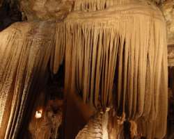 There are also thin layers of calcium carbonate flowstone which overlay some of the engravings. It is estimated that the older one of these were found